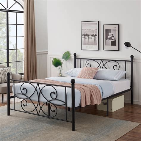 metal and fabric bed frame|metal beds with mattress complete.